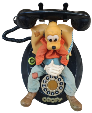 1980 TELEMANIA GOOFY ANİMATED PHONE ANİMASYONLU TELEFON SABİT HATLI KABLOLU VİNTAGE TELEFON