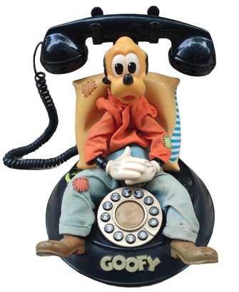 1980 TELEMANIA GOOFY ANİMATED PHONE ANİMASYONLU TELEFON SABİT HATLI KABLOLU VİNTAGE TELEFON