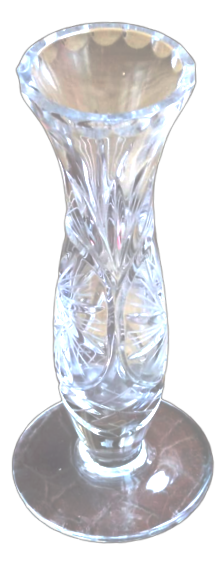 BOHEM KRISTAL BİLLÜR RENK ÜZERİ EL KESİM KARANFİLLİK VAZO