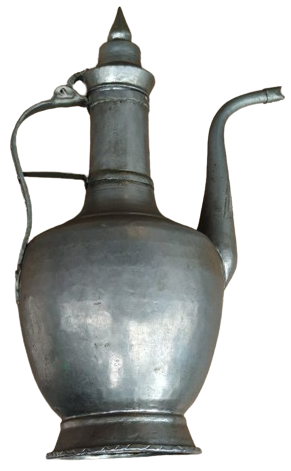 OSMANLI İNEGOL BAKIR DÖGME USTA İŞİ GELİN İBRİGİ GELİN ODASI İCİNDE KULLANILMAK  İCİN YAPILMIŞ UFAK BOYDA İBRİK 