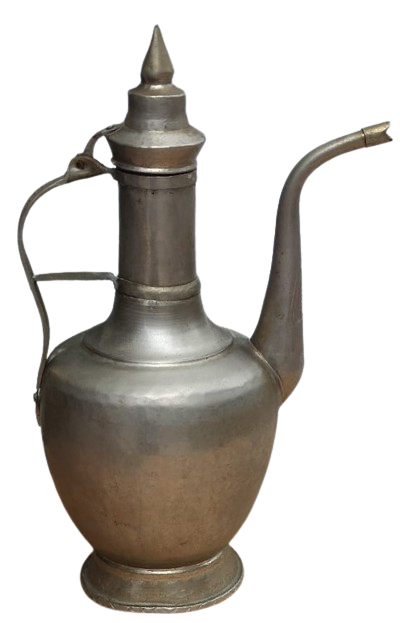 OSMANLI İNEGOL BAKIR DÖGME USTA İŞİ GELİN İBRİGİ GELİN ODASI İCİNDE KULLANILMAK  İCİN YAPILMIŞ UFAK BOYDA İBRİK 