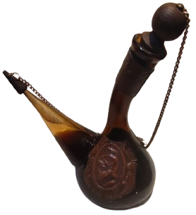 1970 VİNTAGE  PORRON ÜZERİ DERİ İŞLEMELİ AHŞAP KAPAKLAR İSPANYOL ŞARAP ŞİŞESİ SURAHİ  İSPANYA