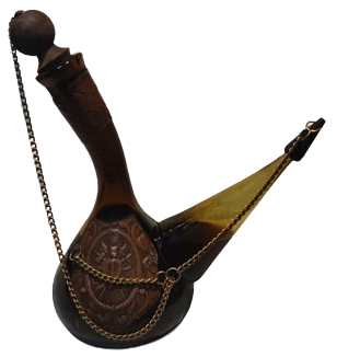 1970 VİNTAGE  PORRON ÜZERİ DERİ İŞLEMELİ AHŞAP KAPAKLAR İSPANYOL ŞARAP ŞİŞESİ SURAHİ  İSPANYA