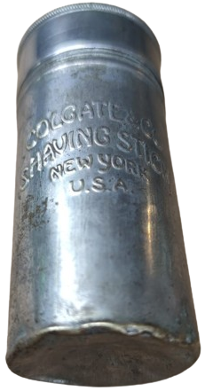 1920 COLGATE&CO SHAVİNG STICK NEW YORK U.S.A TRAŞ CUBUGU  TRAŞ KÖPÜK SABUNU METAL ÜZERİ İNSİYALLİ KAPAKLI KUTUSU