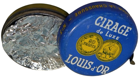 CRAGE DE LUXE LOUIS DOR MADEIN FRANCE SİYAH BALMUMU AYAKKABİ BOYASI TENEKE KAPAKLI KUTUSUNDA 