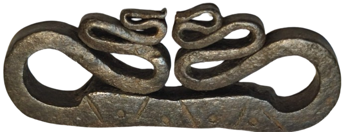 OSMANLI KAV CAKMAGI SICAK EL DÖGME KENARLARI İŞLEMELİ CİFT BAKIŞAN YILAN FORMUNDA