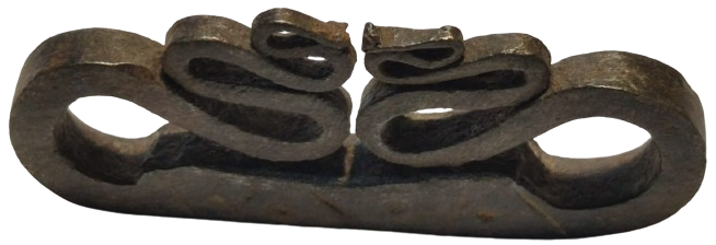 OSMANLI KAV CAKMAGI SICAK EL DÖGME KENARLARI İŞLEMELİ CİFT BAKIŞAN YILAN FORMUNDA