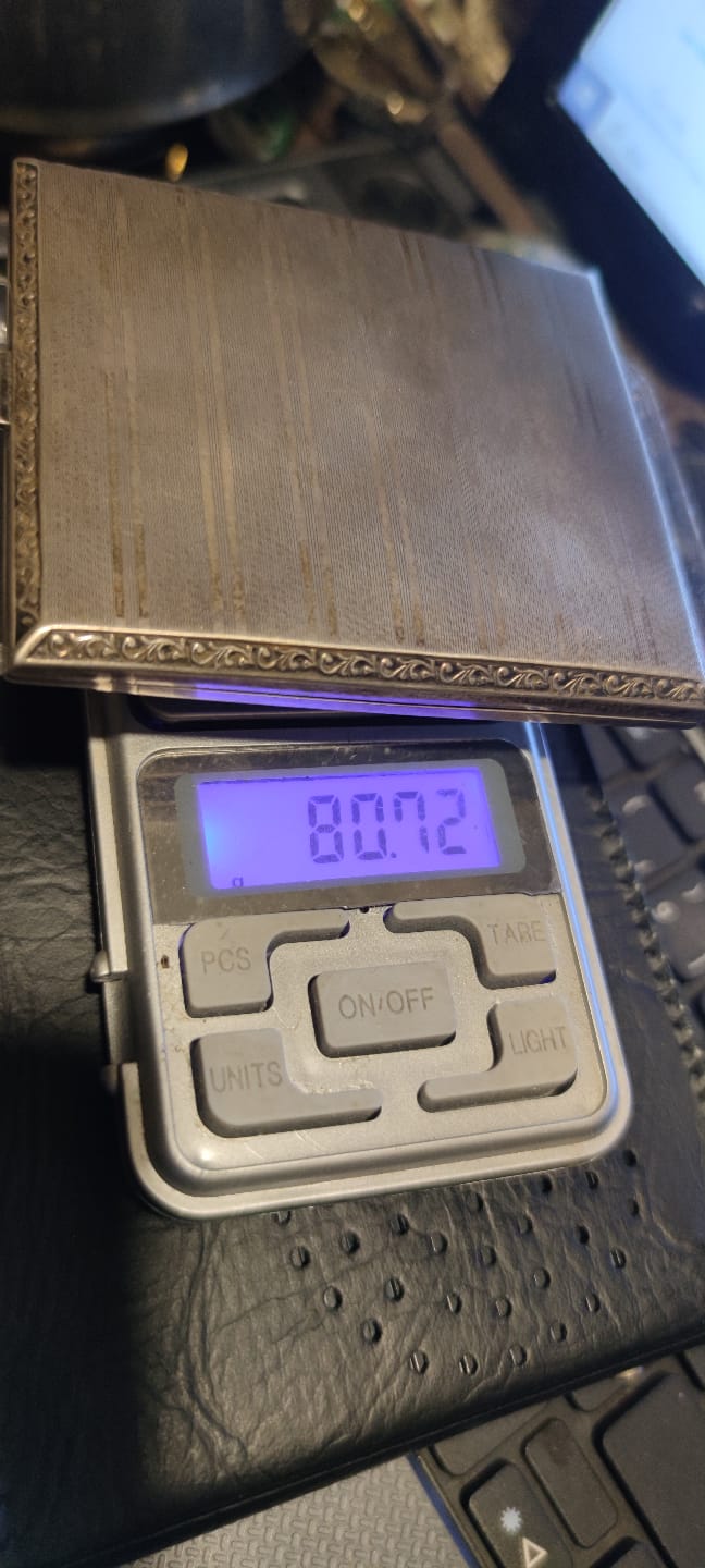 SIGARA TABAKA GÜMÜŞ 830S SORUNSUZ 7.5 X 8.5 CM ÖLCÜLERİNDE  80,75 GR