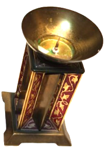 1960 CİFT GÖVDELER GEOMETRİK CİCEK YAPRAKLARI DESENİ KIRMIZI MİNELİ İŞLEMELİ KAİDELİ ŞAMDAN