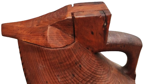 1950 ANADOLU İŞİ AHŞAP OYNAR MANDALLI KAPAKLI TAŞIMA KULPLU SU SAKLAMA TAŞIMA KABİ SURAHİ TARLADA BAGDA YANLARINDA TAŞINAN SU KABI 