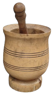 BUYUK DEV BOYDA TEK PARCA AHŞAP KOLLU HAVAN EL YAPIM 