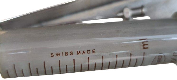 ORIGINAL RECORD MADEIN SWISS 200 C SOCOREX METAL KAPAKLI KUTU VE  CAM ENJEKTOR İGLERİ MEVCUT KUTUSUNDA 