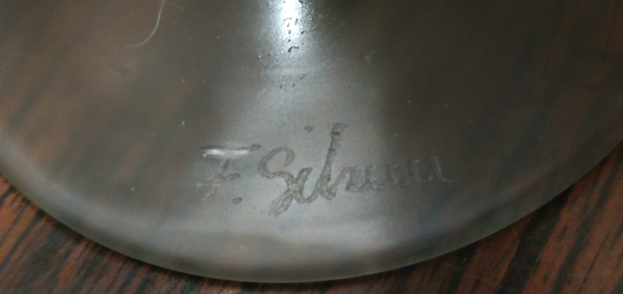 BUZLU SARI YEŞİL TONLARDA MURANO EL İŞCİLİKLİ  SANATCI İMZALI KOPARMA BURGU VAZO 