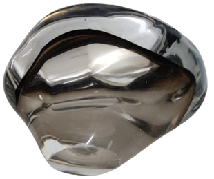 İTALYAN MURANO BEYAZ GÖVDE  KENARLAR KOYU MOR VOLANLI ÜCGEN FORMDA SORUNSUZ KÜL TABLASI