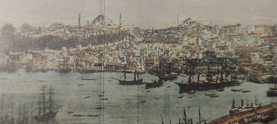 1994 TURK HAVA YOLLARI  SKYLIFE YENİ YIL ARMAGANI  1876 İSTANBUL  PONORAMİK GRAVULERİ