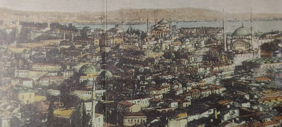 1994 TURK HAVA YOLLARI  SKYLIFE YENİ YIL ARMAGANI  1876 İSTANBUL  PONORAMİK GRAVULERİ