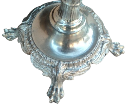 FRANSIZ ART NOUVEAU LALEDAN MARUL MAVİ OPAL CAMLI VAZO ALT KAİDE SİLVER PLATE