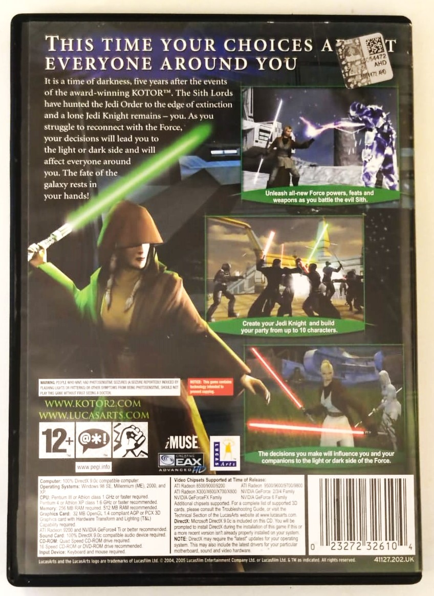 STAR WARS KNİGHT  THE SITH LORDS CD  ORJİNAL KUTUSUNDA KİTAPCIKLI  LİSANSLI 3 ADET PC CD ROM 