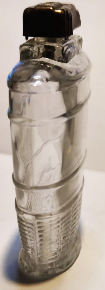 1950 RUETZ SÜRGÜLÜ PİRİNC KAPAKLI BEYAZ CAM PARFUM ŞİŞESİ CANTA İÇERSİNDE TAŞINABİLEN UFAK BOYDA