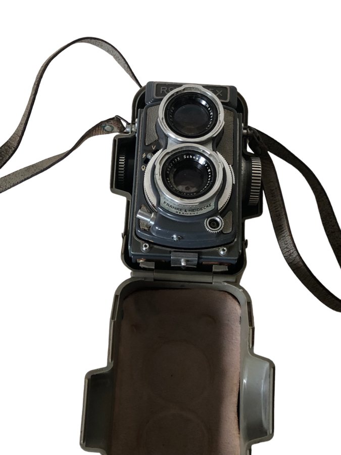 Franke & Heidecke Rolleiflex Xenar lensli eski Alman Franke & Heidecke Rolleiflex çift lensli orta format rlex fotoğraf makinesi. 