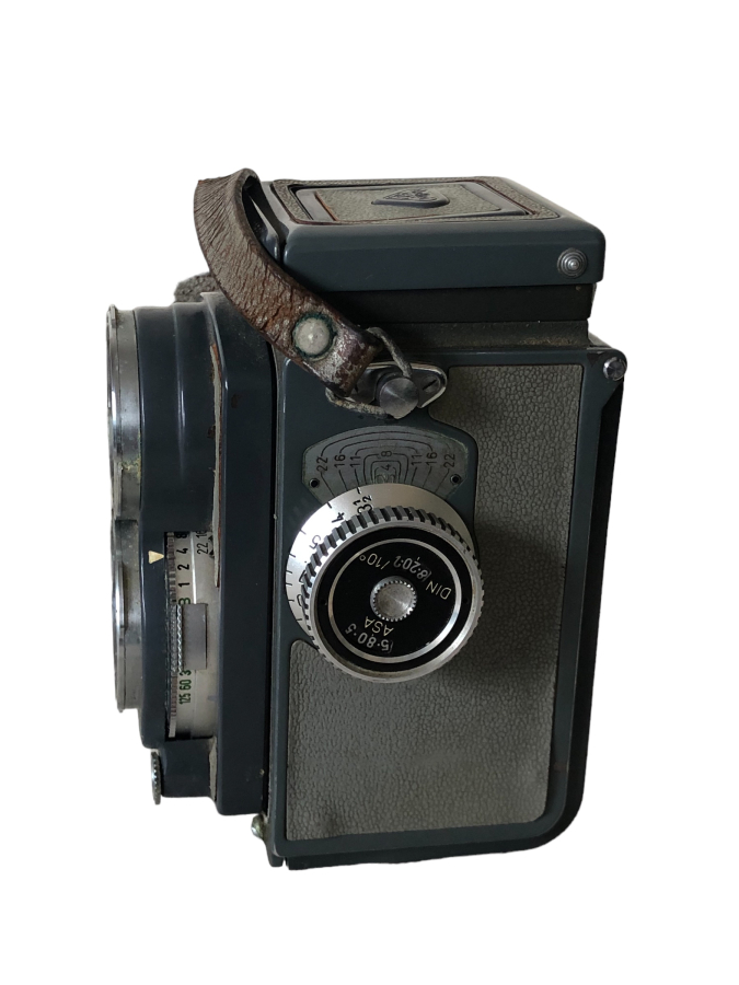 Franke & Heidecke Rolleiflex Xenar lensli eski Alman Franke & Heidecke Rolleiflex çift lensli orta format rlex fotoğraf makinesi. 