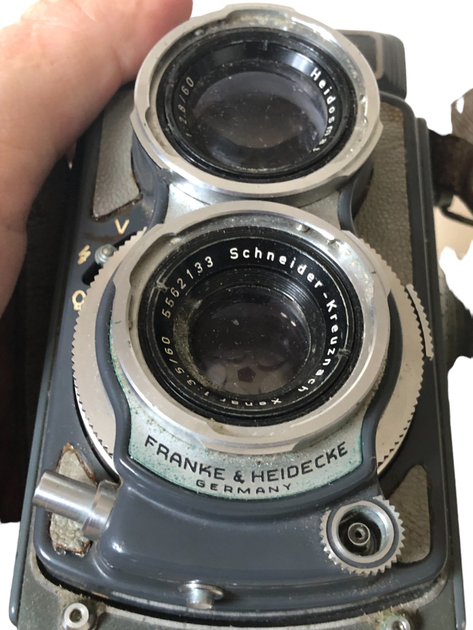 Franke & Heidecke Rolleiflex Xenar lensli eski Alman Franke & Heidecke Rolleiflex çift lensli orta format rlex fotoğraf makinesi. 