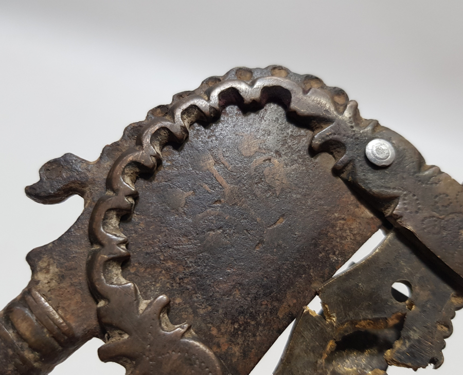 1800 OSMANLI DÖNEMİ BRONZ ÜZERİ  İŞLEMELİ KESME KISMI DOGME CELİK SEKER KESME MAKASI