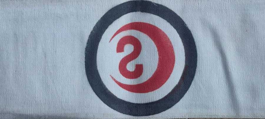 1950 TIP İLE İLGİLİ DÖRT ADET FARKLI KOL BANDI DEVLET KURUMLARINDA KULLANILMASI İCİN DEVLET MALZEME OFİSİ TARAFINDAN YAPILMIŞ DAGITILMIŞTIR TEZGAZ EL DOKUMA BEZ PAZUBEND