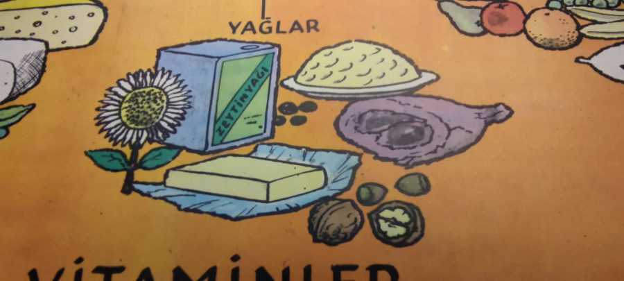 1980 ÖZYUREK YAYINEVİ TARAFINDAN BASILMIŞ RENKLİ TİFDRUK BASKI BESLENME TEMEL BESİN GURUPLARI İYİ BESLENME ALIŞKANLIKLARI VİTAMİNLER A B C D K 