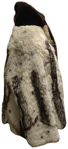 1970 CEM KARACANIN GÜNLÜK KULLANIMDA GİYDİGİ ERKEK ALACALI KREM GRİ SİYAH TON RENKLERİNDE ORJİNAL TİLKİ  KÜRK ERKEK CEKET