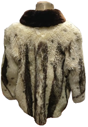 1970 CEM KARACANIN GÜNLÜK KULLANIMDA GİYDİGİ ERKEK ALACALI KREM GRİ SİYAH TON RENKLERİNDE ORJİNAL TİLKİ  KÜRK ERKEK CEKET