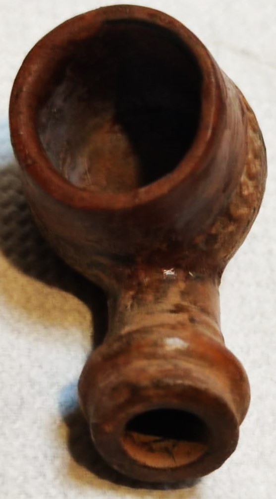 OSMANLI 19 YUZYIL TOPHANE LÜLE TÜTÜN İÇME TOPRAK KIZIL KİL İLE ELDE YAPIM PİŞMİŞ KİLDEN YAPILMA TERRACOTTA ATIK KIRIK CATLAK KESİNLİKLE YOKTUR