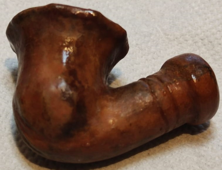 OSMANLI 19 YUZYIL TOPHANE LÜLE TÜTÜN İÇME TOPRAK KIZIL KİL İLE ELDE YAPIM PİŞMİŞ KİLDEN YAPILMA TERRACOTTA ATIK KIRIK CATLAK KESİNLİKLE YOKTUR