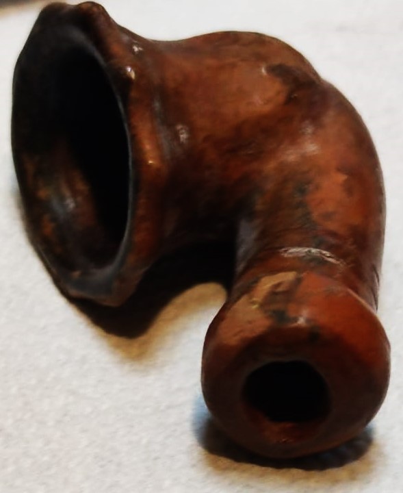 OSMANLI 19 YUZYIL TOPHANE LÜLE TÜTÜN İÇME TOPRAK KIZIL KİL İLE ELDE YAPIM PİŞMİŞ KİLDEN YAPILMA TERRACOTTA ATIK KIRIK CATLAK KESİNLİKLE YOKTUR