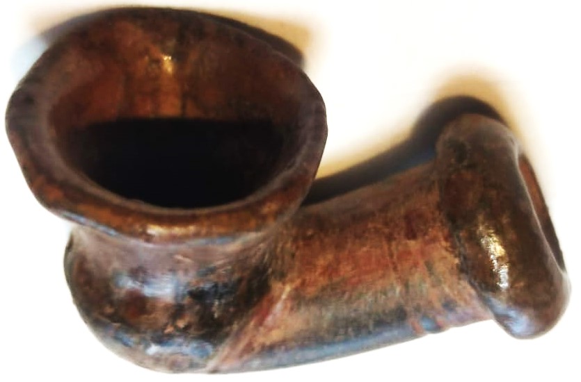 OSMANLI 19 YUZYIL TOPHANE LÜLE TÜTÜN İÇME TOPRAK KIZIL KİL İLE ELDE YAPIM PİŞMİŞ KİLDEN YAPILMA TERRACOTTA ATIK KIRIK CATLAK KESİNLİKLE YOKTUR