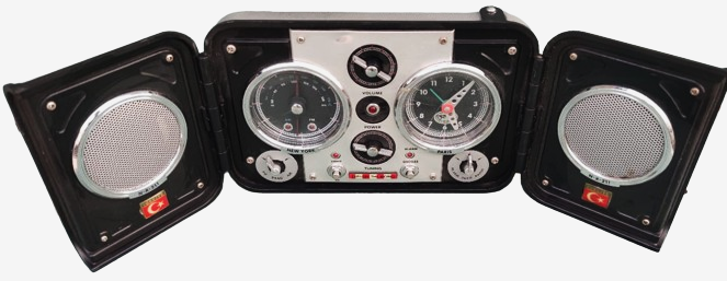 SPIRIT OF ST.LOUIS N-X-211 ROBERTSON RADIO ALARM CLOCK FLIGHT CASE PORTABLE CANTA RADYO SAAT