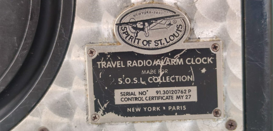 1990 SPIRIT OF LOUIS RADIO HAZET CLUB SPIRIT OF ST LOUIS TRAVEL RADIO ALARM CLOK S.O.S.L COLLECTİON