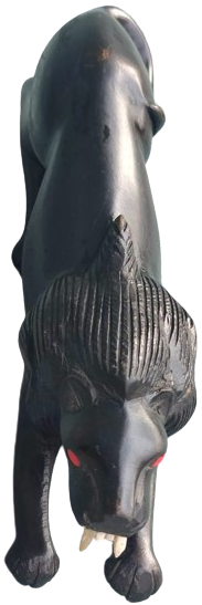 AHŞAP EL OYMASI ASLAN SİYAH KUZEYDE KANADANIN YUKON BÖLGESİNDEN GUNEYDE AND DAGLARINDA YAŞARLAR