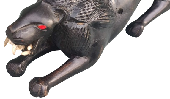 AHŞAP EL OYMASI ASLAN SİYAH KUZEYDE KANADANIN YUKON BÖLGESİNDEN GUNEYDE AND DAGLARINDA YAŞARLAR