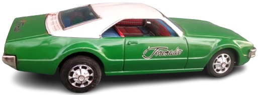 CAMARO Z/28 1968 CAMARO OLDSMOBİLE TORONADO JAPAN  TOYS TENEKE OYUNCAK ARABA YEŞİL RENKDE İCERSİNDE POLİS CAKAR İŞARET LAMBASI PİLLİ YARIŞ OTOBOBİL