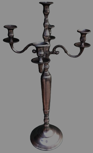 BEŞ KOLLU BUYUK BOY ORTA MASA VEYA  SÖNİNO UZERİ TEK ŞAMDAN ETLİ KALİTELİ ALİMUNYUMDAN DOKULMUŞTUR 