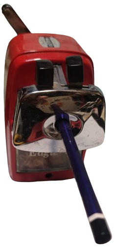 1980 EURONİCS PENCIL SHARPENER  EAGLE 5  METAL KIRMIZI RENKDE MEKANİK CEVİRMELİ KALEMTIRAŞ MASA ÜZERİ