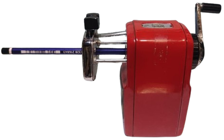 1980 EURONİCS PENCIL SHARPENER  EAGLE 5  METAL KIRMIZI RENKDE MEKANİK CEVİRMELİ KALEMTIRAŞ MASA ÜZERİ