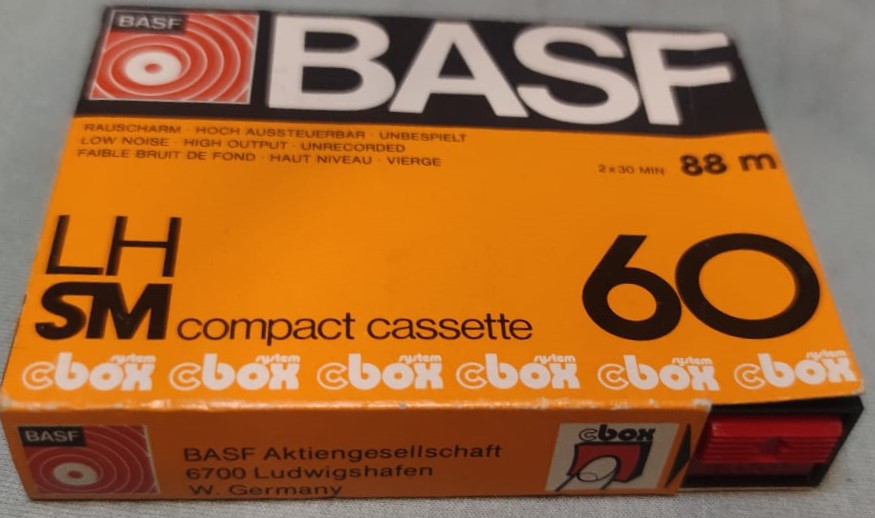 1970 BASF  SPECIAL MECHANISM PATENTS PENDİNG LHSM COMPACT CASSETTE 60 88M  MEKANİK KUTUSUNDA KULLANILMAMIŞ KASET