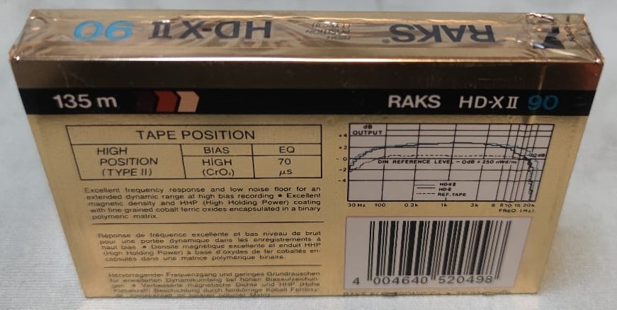 RAKS EXTENDED HIGH POSITION  (TYP II) HD-X  2 SUPER PRECISİON CASSETTE MECHANISM 90 ACILMAMIŞ AMBALAJ KASET
