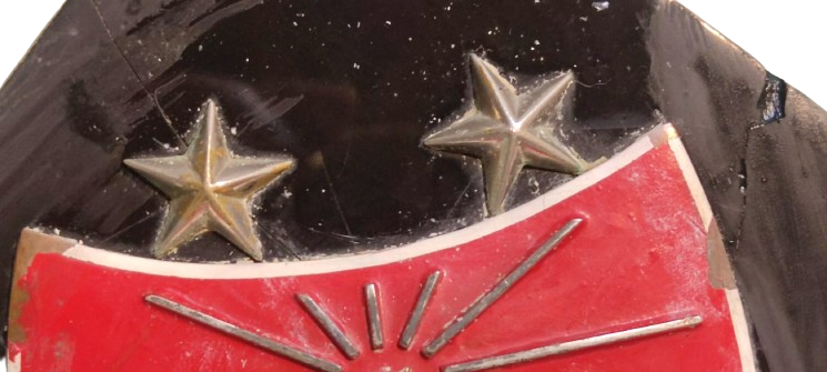 1834 KARA HARP OKULU ASKERİ  ŞİLT SİYAH ZEMİNLİ SERAMİK ÜZERİNE SICAK MİNELİ İŞLENMİŞ ASKERİ PLAKET