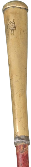 OSMANLI BİRİNCİ DUNYA SAVASI SUVARI BİRLİGİ  ATLI SUBAY KAMCISI ÜZERİ TURALI ASKERİ  SARI TUTACLI TURALI KIZILCIK AGACINDAN UCU SARILI 