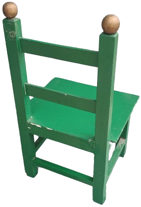 1950 OYUNCAK KUCUK BOYDA COCUK VE BEBEK OTURMA SANDALYE Sİ EL YAPIM KOMPLE AHŞAP YEŞİL BOYALI