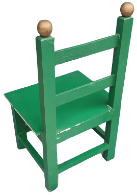 1950 OYUNCAK KUCUK BOYDA COCUK VE BEBEK OTURMA SANDALYE Sİ EL YAPIM KOMPLE AHŞAP YEŞİL BOYALI