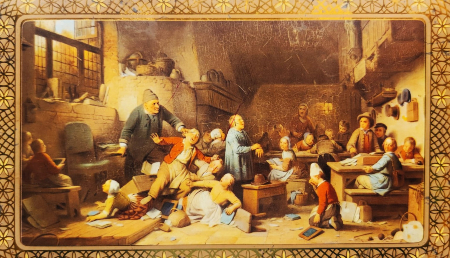 1963 TENEKE KAPAKLI KUTU ÖN KAPAKDA KÖY OKULU  DE DORPSCHOOL RESMİ ONDE VE ARKADA  DORPSKERMIS VAN DAVİD VİNCBOONS KÖY FUARI